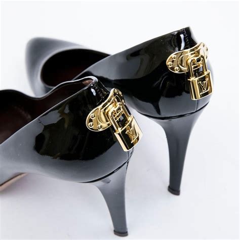 louis vuitton black chunky heels|Louis Vuitton platform heels.